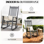 Karl Home | 24-calowy bujany fotel tarasowy z litego drewna