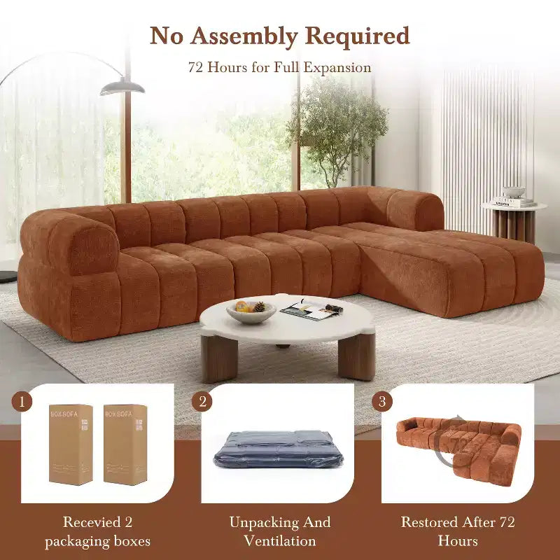 Sofa modułowa w kształcie litery L Christopher Knight Home Keri 122 w stylu nowoczesnym, z pianki o wysokiej gęstości, z niskim oparciem
