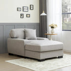 Nowoczesna sofa z funkcją spania typu chaise longue w stylu mid-century, o powiększonych wymiarach, z poduszką