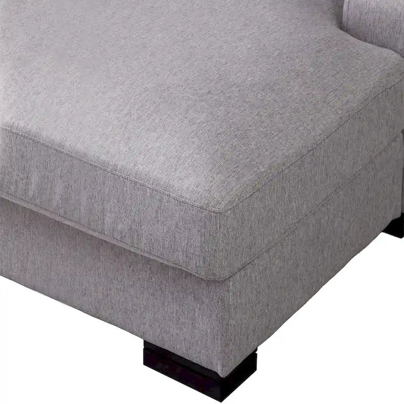 Nowoczesna sofa z funkcją spania typu chaise longue w stylu mid-century, o powiększonych wymiarach, z poduszką