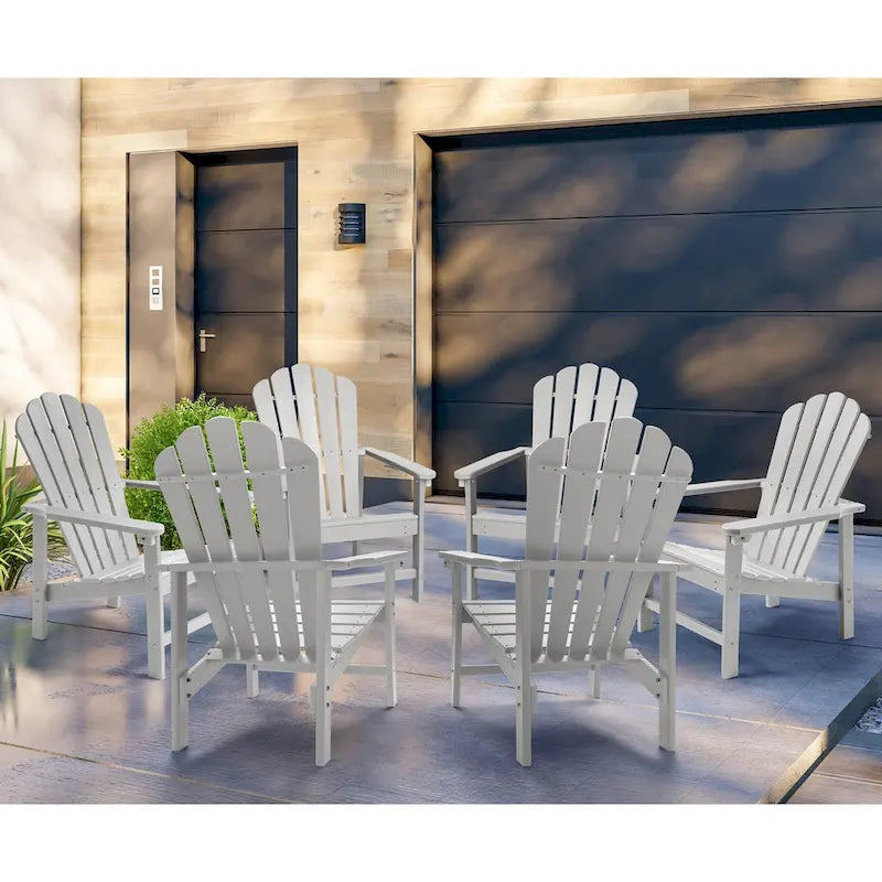 Vrakae 6 szt. Wodoodporne, składane krzesła Adirondack HDPE na taras