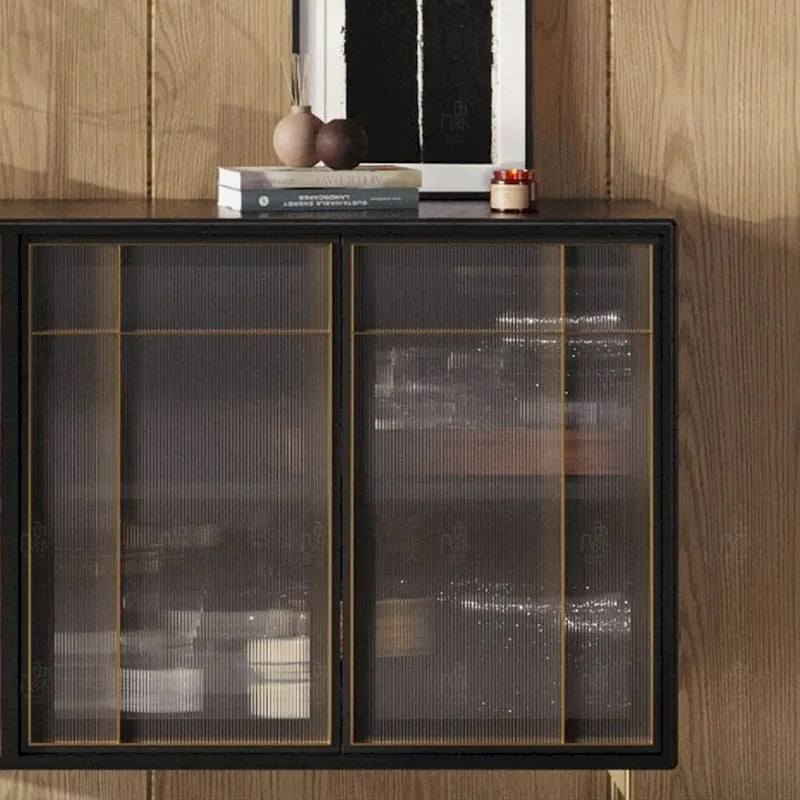 55.12 Komoda bufetowa w stylu Mid-Century Modern, szafka 3-drzwiowa, wielowarstwowa rama z litego drewna, fornir orzechowy, w pełni zmontowana - 55.12