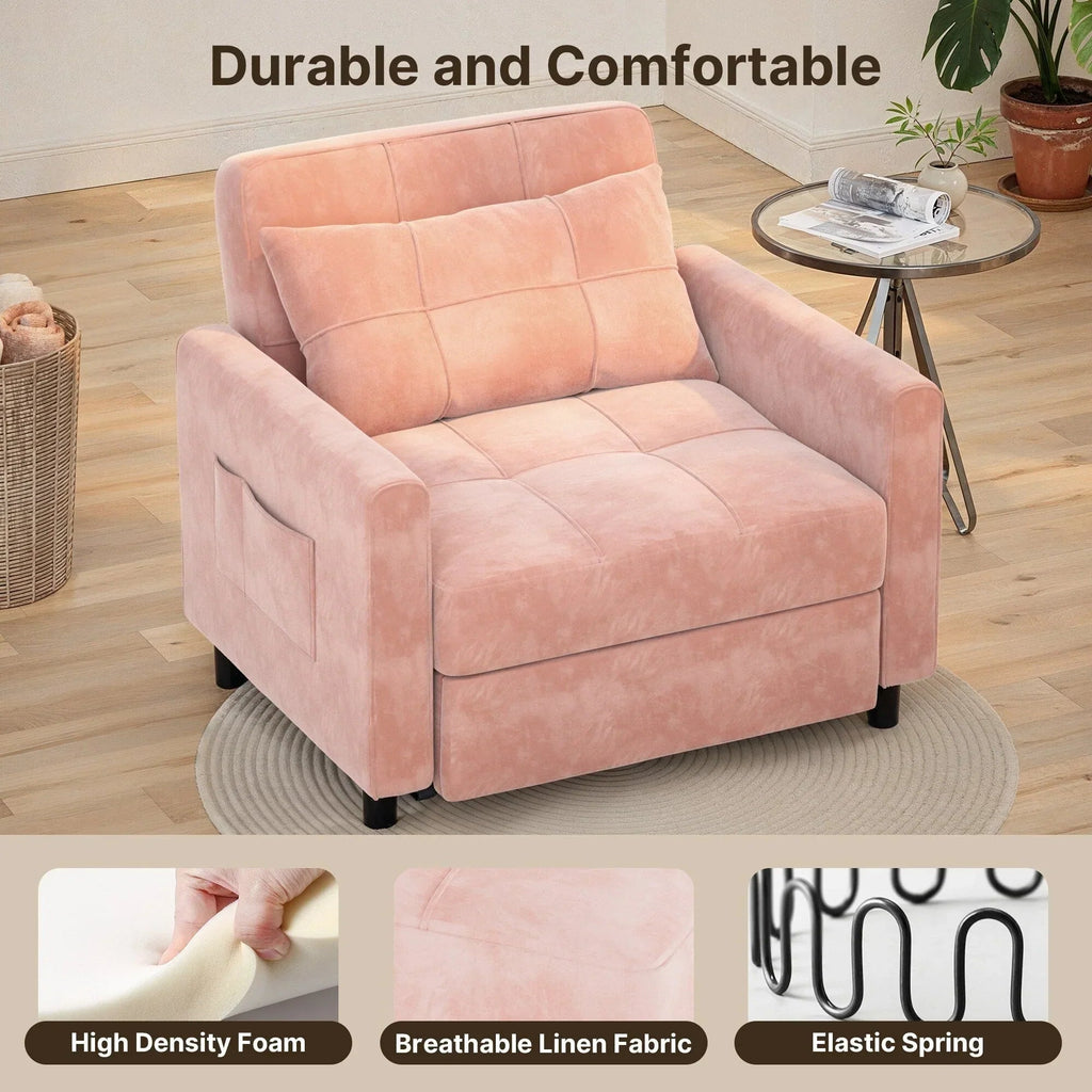 Wielofunkcyjna sofa 3 w 1 z funkcją spania, rozkładany fotel, składane łóżko do salonu