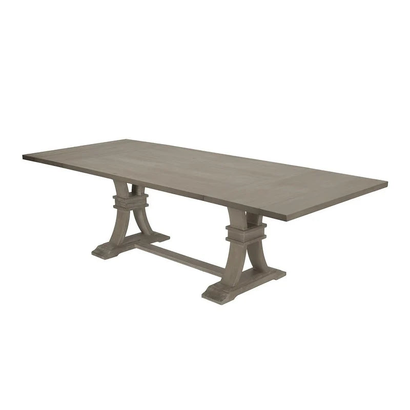9-częściowy rustykalny rozkładany zestaw jadalniany w kolorze szarym Best Quality Furniture