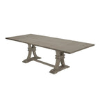9-częściowy rustykalny rozkładany zestaw jadalniany w kolorze szarym Best Quality Furniture