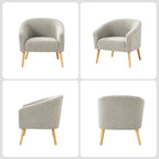 Zestaw 2 foteli Sheila Modern 30 W Boucle z nogami z litego drewna od HULALA HOME