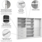 107 Modułowy system garderoby z drążkami, półkami i szufladami w stylu Shaker