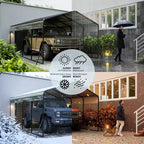 12 x 20 FT Solidny stalowy carport z zestawem kotwiczącym