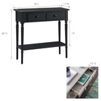 Leick Home Wąska Konsola Przedpokojowa i Sofowa z Jedną Szufladą w Stylu Nadmorskim