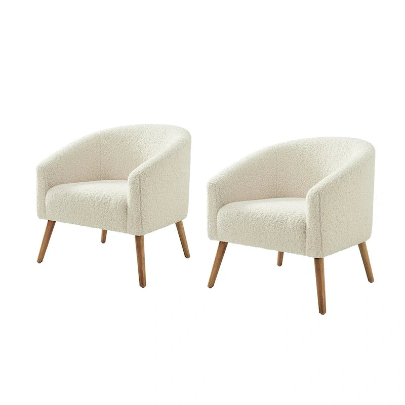 Zestaw 2 foteli Sheila Modern 30 W Boucle z nogami z litego drewna od HULALA HOME