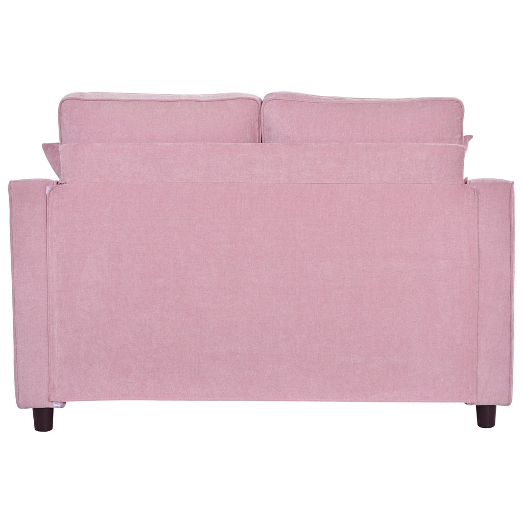 Sofa rozkładana typu chaise longue z chenille, tapicerowana sofa z pikowanym oparciem i 2 zdejmowanymi poduszkami do salonu