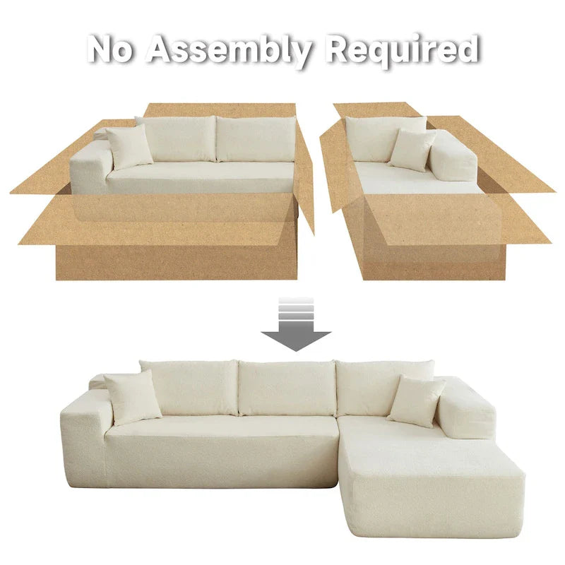Nowoczesna tapicerowana sofa typu chaise longue z poduszkami do salonu