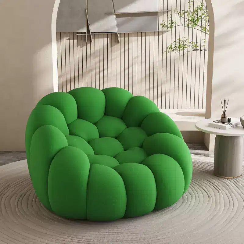 47-calowa sofa podłogowa Bubble o zaokrąglonym kształcie, fotel typu pufa 3D do salonu, zielona