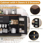 Zeus & Ruta 63 Szafka magazynowa w stylu rustykalnym z drzwiczkami typu barn door, 2 szufladami, regulowanymi półkami, bufetowa kawiarnia do kuchni, przedpokoju, jadalni