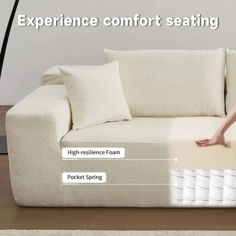 Nowoczesna tapicerowana sofa typu chaise longue z poduszkami do salonu