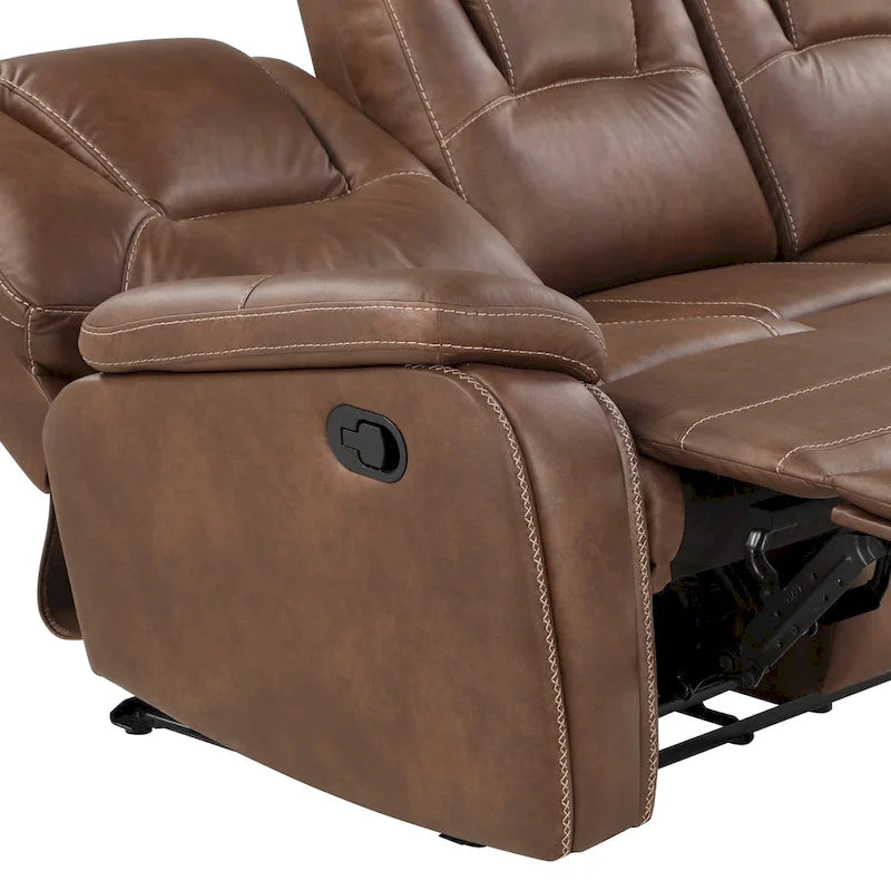 Dwuosobowa sofa rozkładana ręcznie Steve Silver Kameryn ze skóry ekologicznej