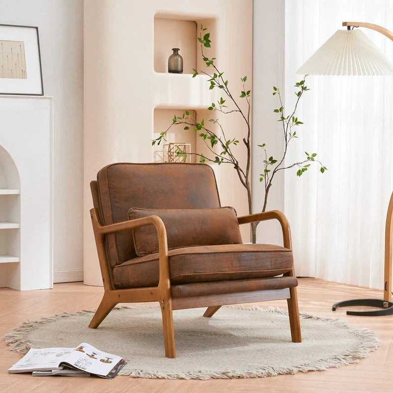 Tapicerowany fotel w stylu Mid-Century Modern
