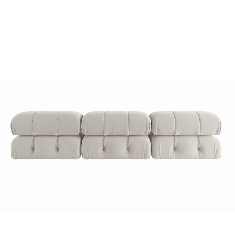 Modułowa sofa 3-osobowa z aksamitu z możliwością zmiany układu