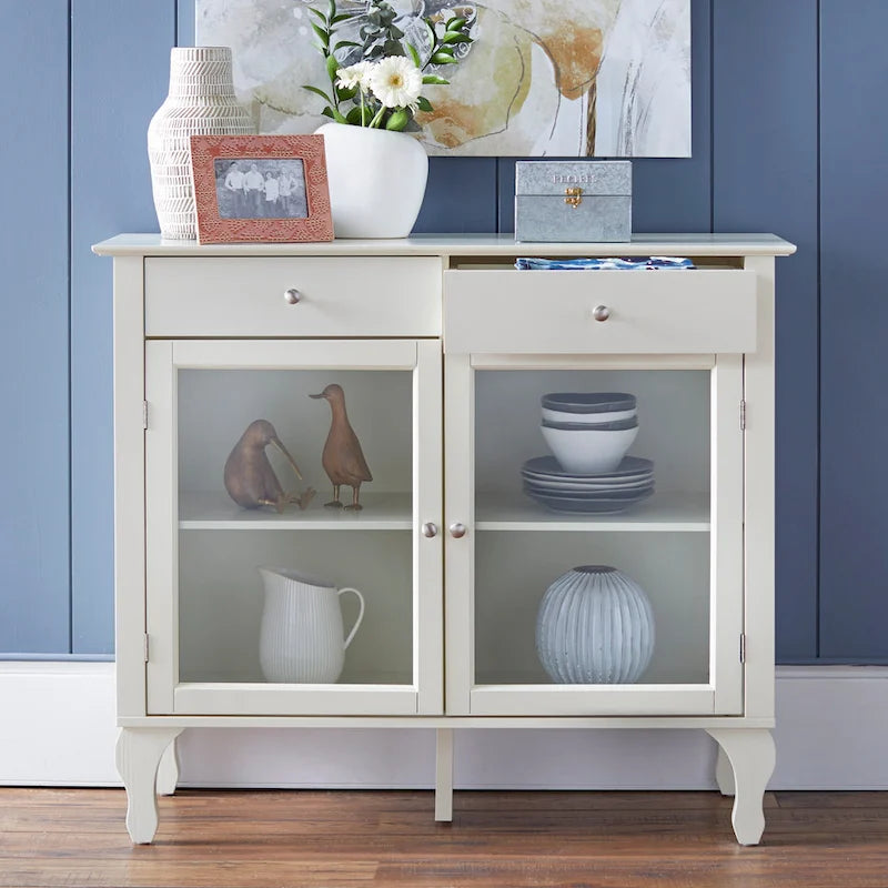 Komoda/buffet Copper Grove Rawdon z przeszklonym frontem