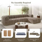 Sofa modułowa w kształcie litery L Christopher Knight Home Keri 122 w stylu nowoczesnym, z pianki o wysokiej gęstości, z niskim oparciem