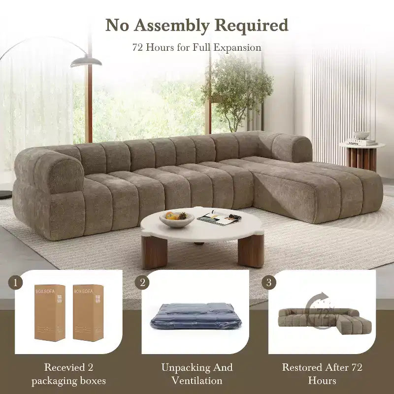 Sofa modułowa w kształcie litery L Christopher Knight Home Keri 122 w stylu nowoczesnym, z pianki o wysokiej gęstości, z niskim oparciem