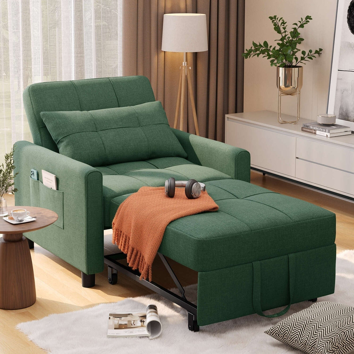 Wielofunkcyjna sofa 3 w 1 z funkcją spania, rozkładany fotel, składane łóżko do salonu