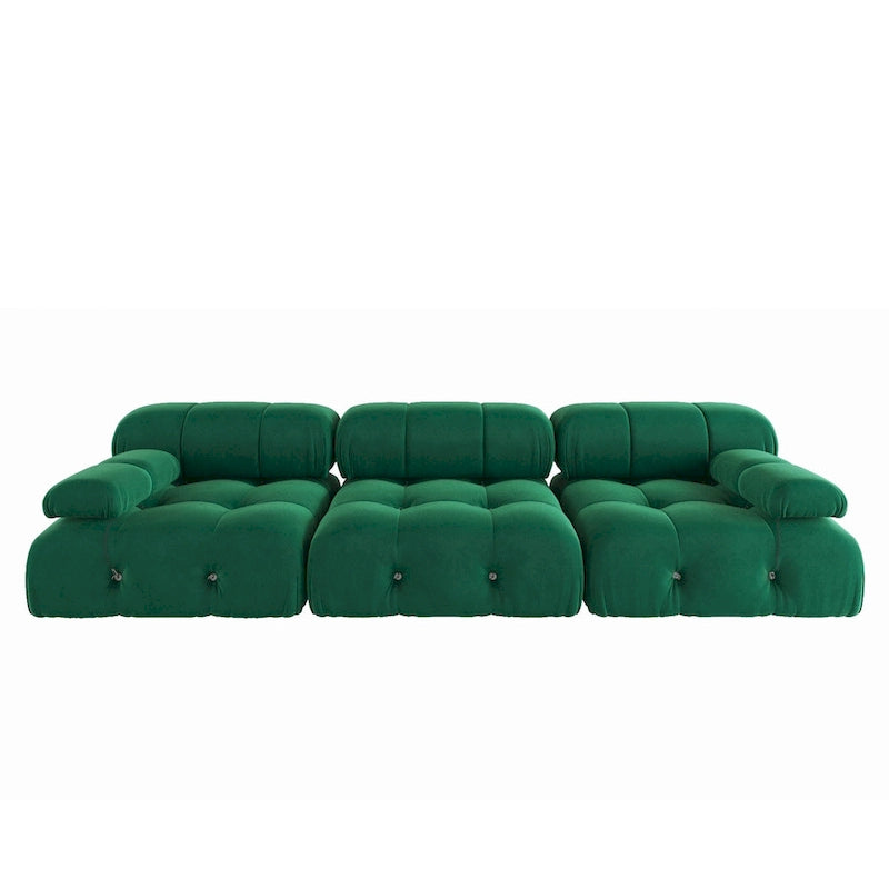 Modułowa sofa 3-osobowa z aksamitu z możliwością zmiany układu