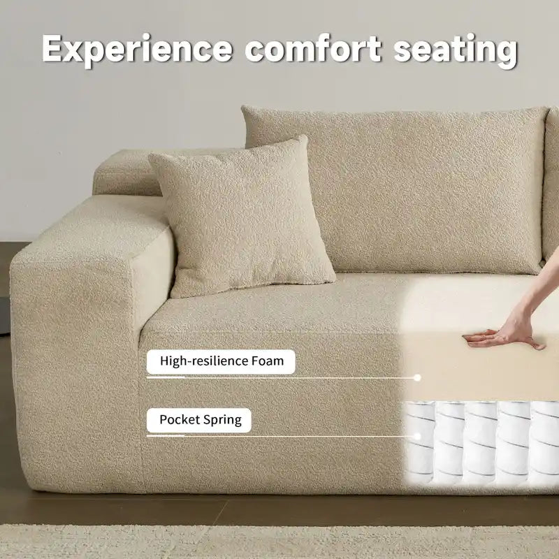 Nowoczesna tapicerowana sofa typu chaise longue z poduszkami do salonu