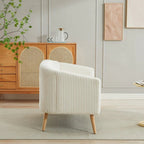 Dwuosobowa sofa tapicerowana sztruksem na drewnianych nogach w kolorze orzecha