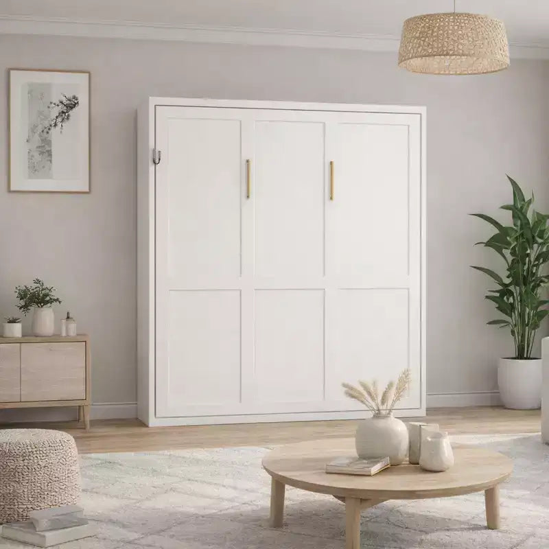 Nowoczesne drewniane łóżko wysuwane ścienne Heloise od GDFStudio