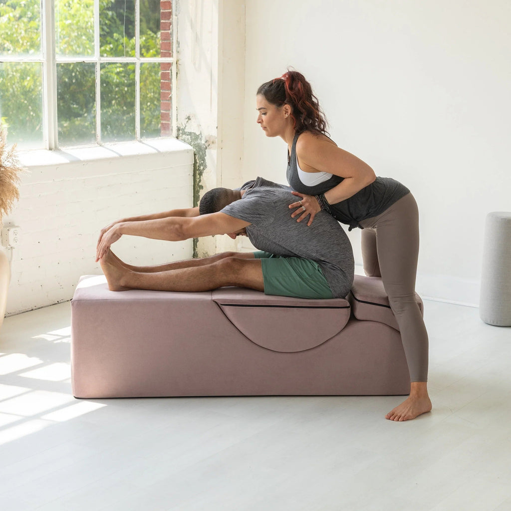 Szezlong rozkładany Avana Kami / Yoga & Massage – Pufa 2 w 1 z ukrytym rozkładanym fotelem do jogi, mikrowelur – Nie dotyczy