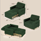 Wielofunkcyjna sofa 3 w 1 z funkcją spania, rozkładany fotel, składane łóżko do salonu