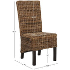 Zestaw 2 krzeseł jadalnianych z naturalnej wikliny, 48 szer. x 56 gł. x 104 wys. cm, styl boho coastal