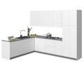 Kolekcja Kitchen Harmony, biański połysk i szara baza, rozmiar 8 × 10 stóp na szerokość – 126 × 96