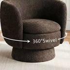 Zestaw 2 nowoczesnych obrotowych foteli typu barrel obity tkaniną, obrotowe o 360° fotele wypoczynkowe do salonu i sypialni – Panipeachy