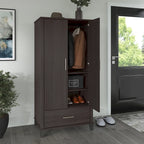 Wysoka szafka do przedpokoju Somerset z drzwiczkami i szufladą marki Bush Furniture