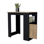 FM FURNITURE Wyspa kuchenna Arial z melaminy, czarny/naturalny dąb
