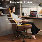 HOMLUX Wysokie krzesło biurowe z funkcją odchylania, ergonomiczne krzesło biurkowe z wygodnym podparciem lędźwi i karku