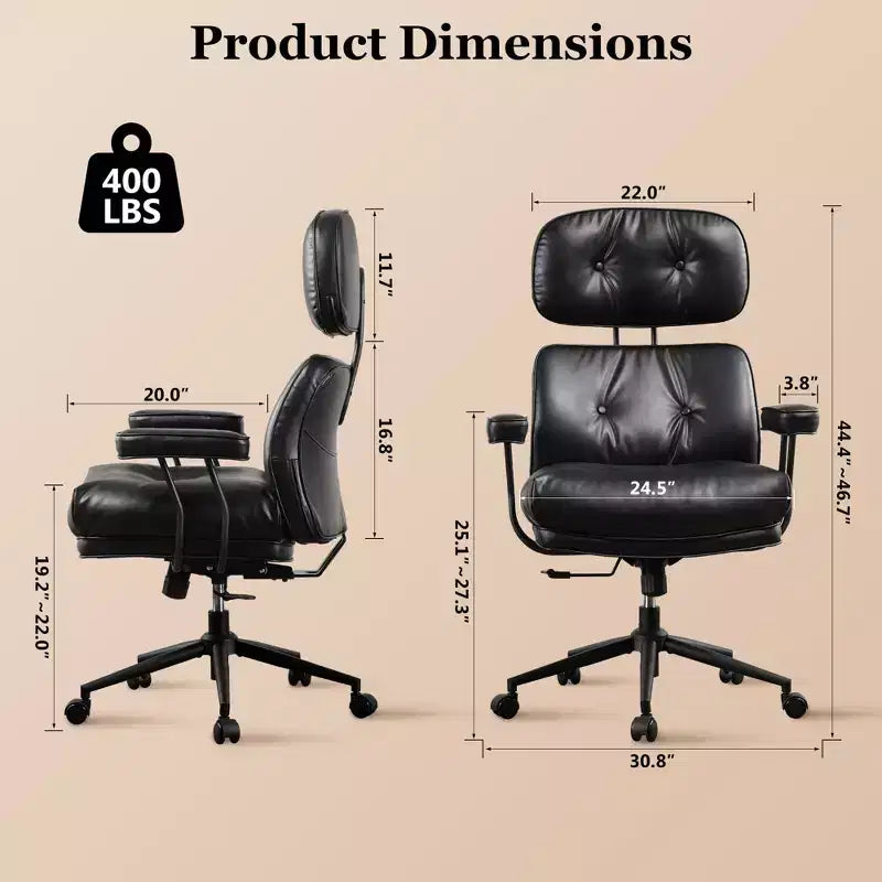 HOMLUX Wysokie krzesło biurowe z funkcją odchylania, ergonomiczne krzesło biurkowe z wygodnym podparciem lędźwi i karku