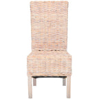 Zestaw 2 krzeseł jadalnianych z naturalnej wikliny, 48 szer. x 56 gł. x 104 wys. cm, styl boho coastal
