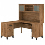 Biurko w kształcie litery L Somerset 60 cali z nadstawką do przechowywania od Bush Furniture