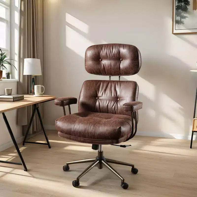 HOMLUX Wysokie krzesło biurowe z funkcją odchylania, ergonomiczne krzesło biurkowe z wygodnym podparciem lędźwi i karku
