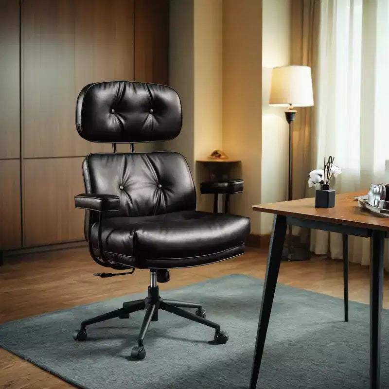 HOMLUX Wysokie krzesło biurowe z funkcją odchylania, ergonomiczne krzesło biurkowe z wygodnym podparciem lędźwi i karku