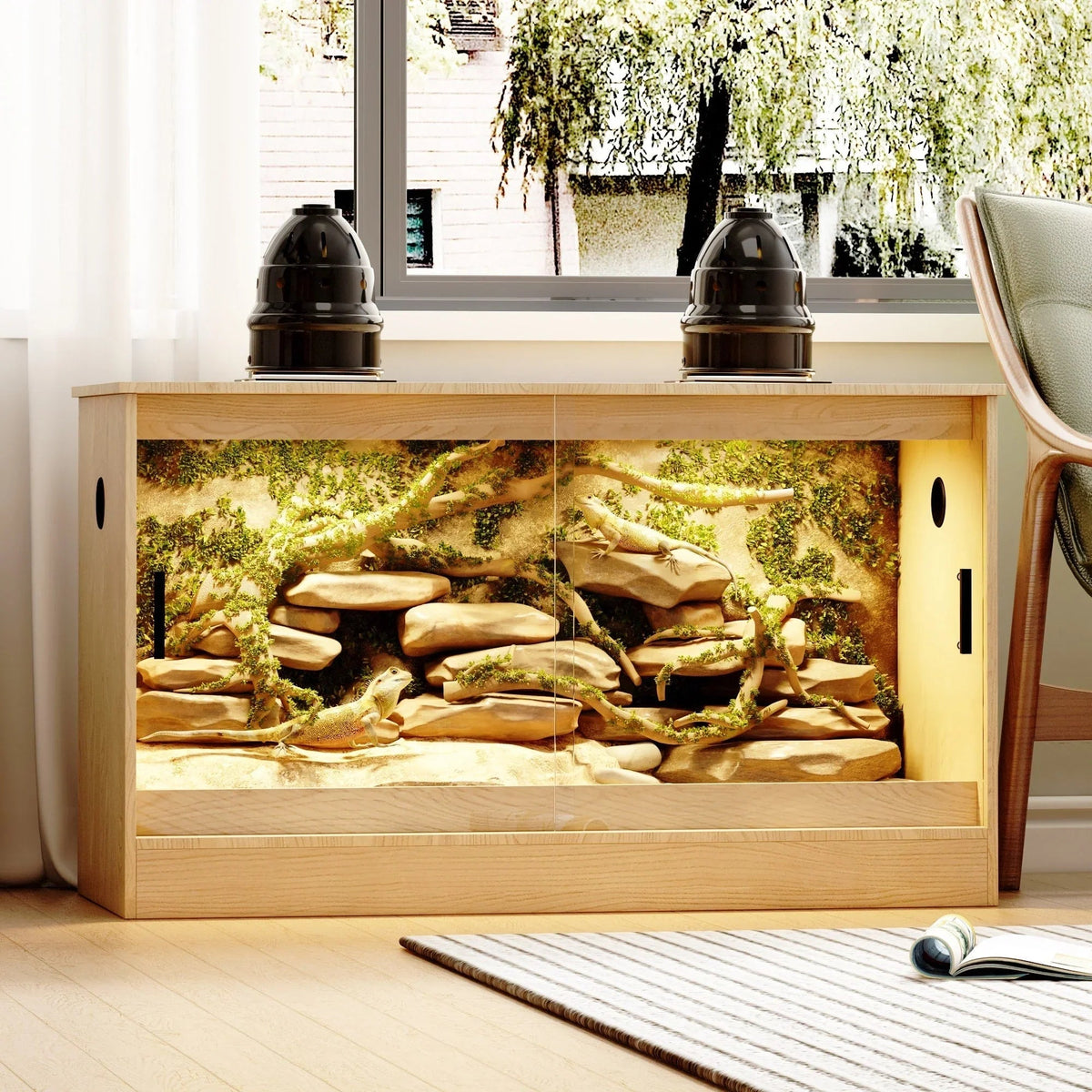 Siedlisko dla gadów – przestronne terrarium dla jaszczurek, węży i innych zwierząt – 47,2