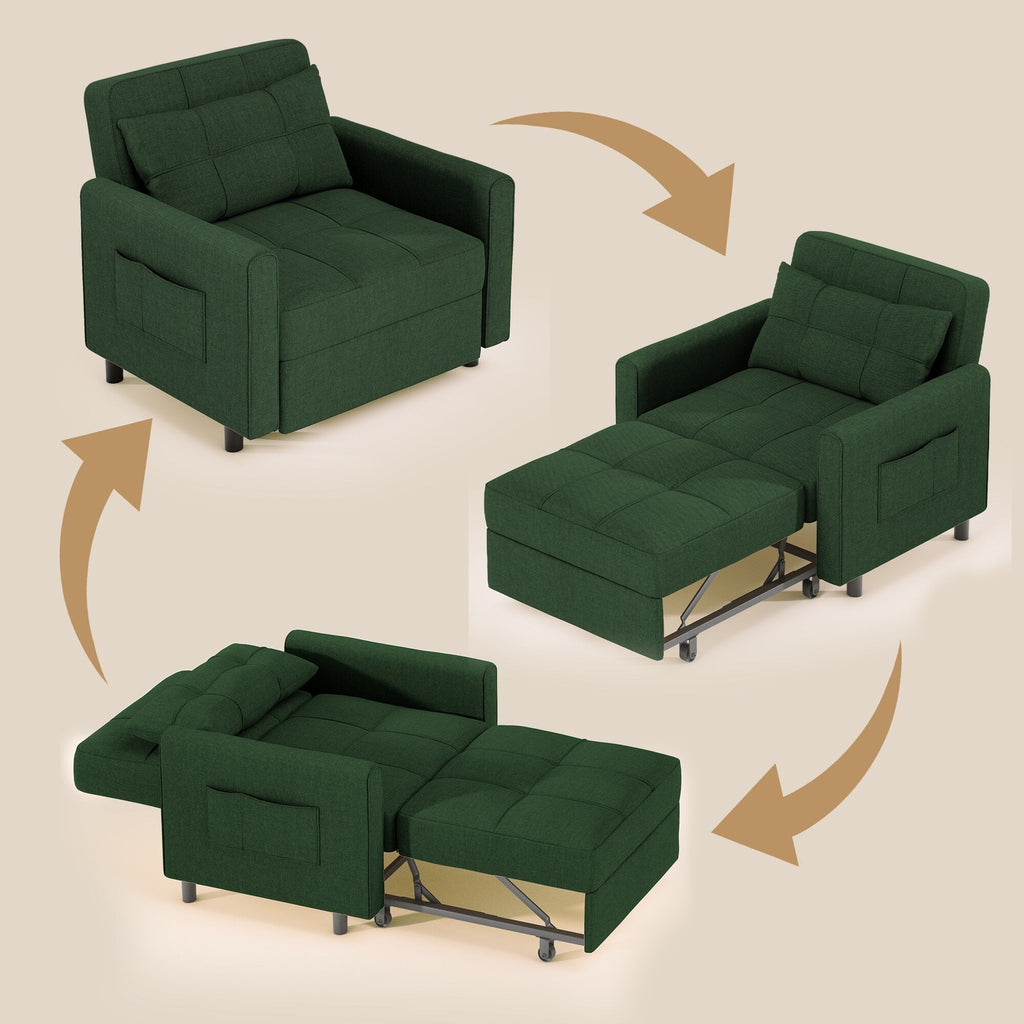 Wielofunkcyjna sofa 3 w 1 z funkcją spania, rozkładany fotel, składane łóżko do salonu