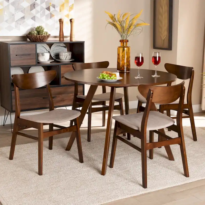 5-częściowy zestaw do jadalni Philip w stylu nowoczesnego mid-century i transitional