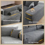 HOOOWOOO Nowoczesna narożna sofa modułowa w stylu minimalistycznym, wykonana z sztruksu, do salonu