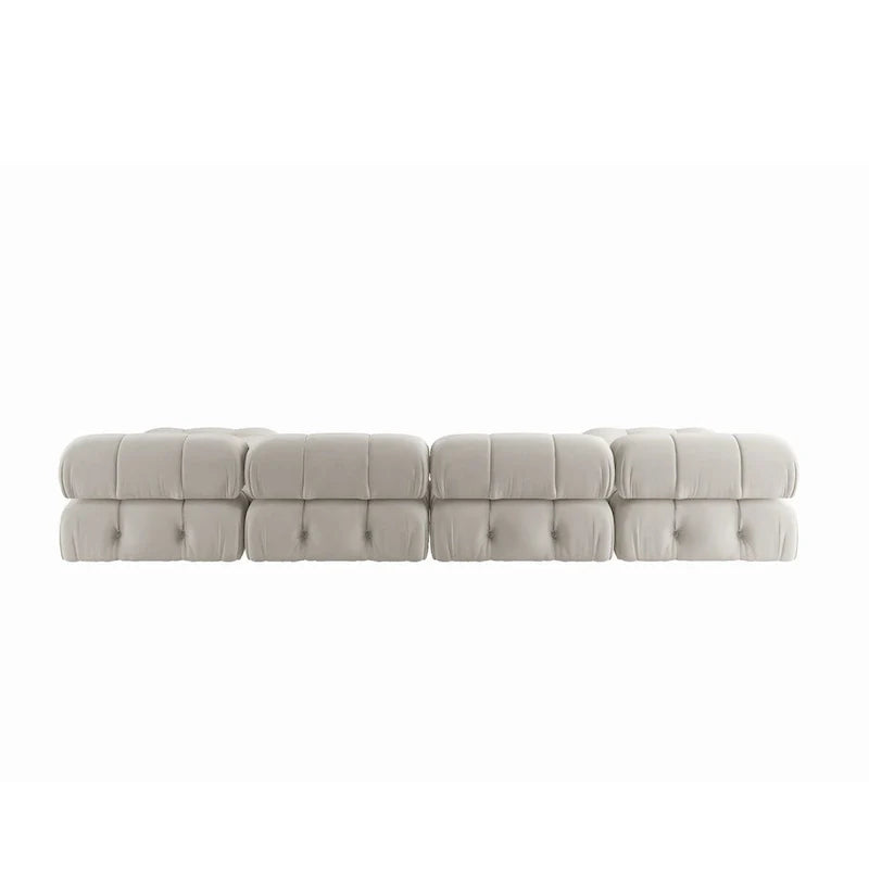 138 Modułowa sofa narożna z funkcją spania, minimalistyczna sofa w kształcie litery U wykonana z weluru