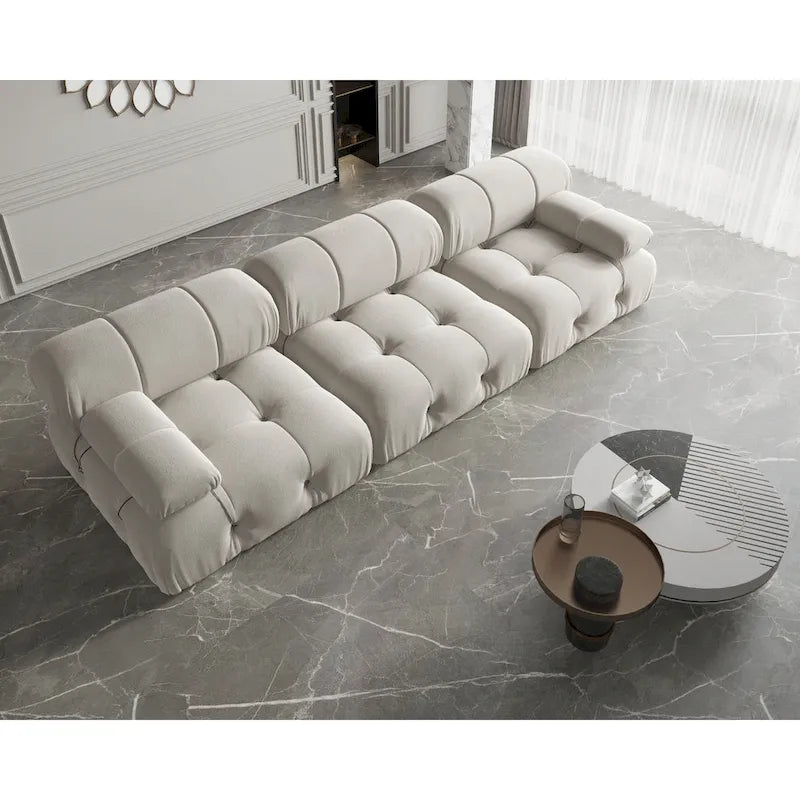 Modułowa sofa 3-osobowa z aksamitu z możliwością zmiany układu