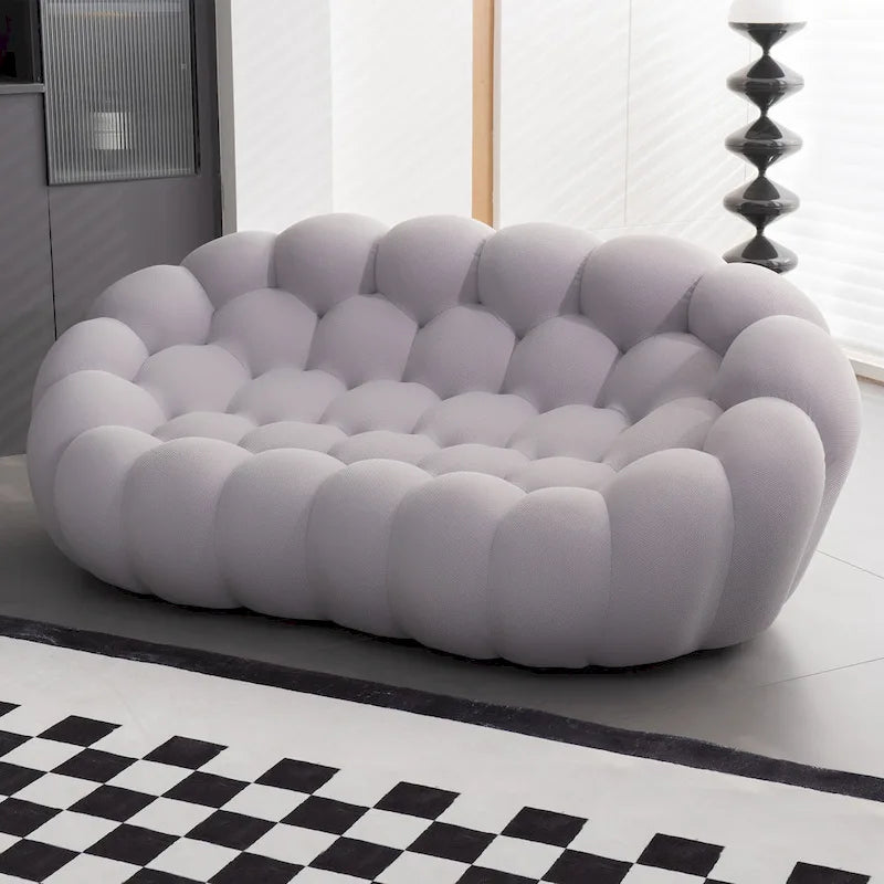 Dwuosobowa sofa typu bubble, zakrzywiona, o strukturze plastra miodu, z tkaniny 3D, do salonu, pokoju dziennego, mieszkania